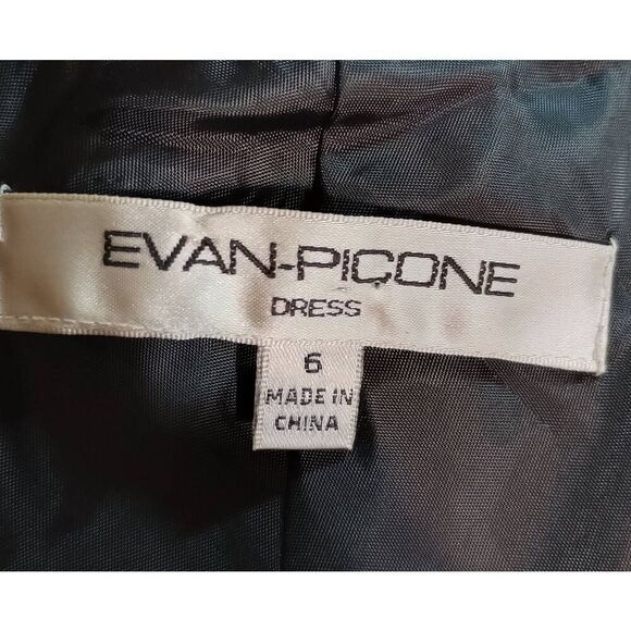 Evan Picone‎ Dress Ladies 6 Black Fit and Flare Midi Sleeveless - Picture 6 of 8